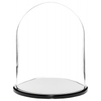 Plymor Brand 8" x 10.25" Glass Display Dome Cloche (Black Acrylic Base) 840003121889  192571299538